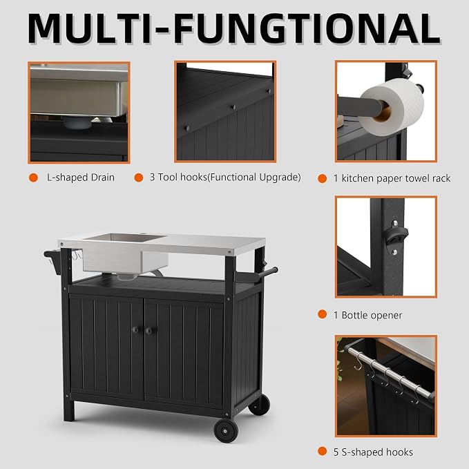 TORVA Multi-Functional Outdoor Grill Cart - Image 6
