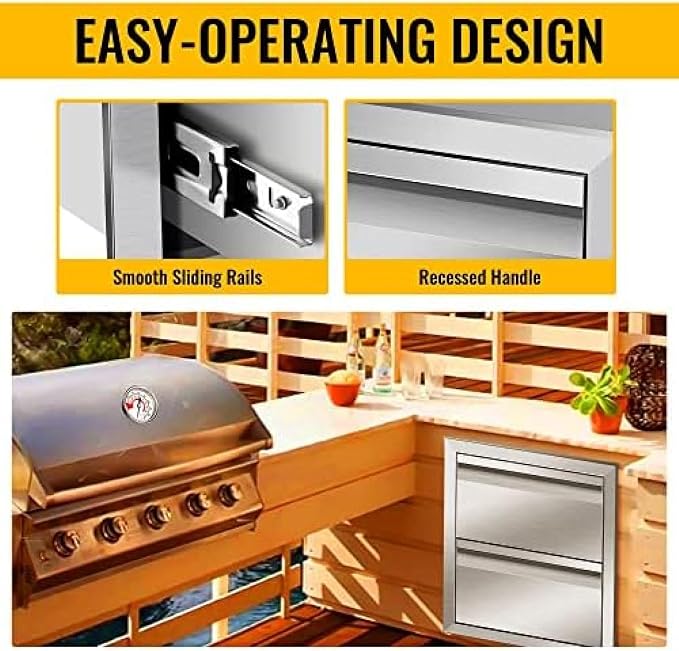 Outdoor Kitchen Drawers, Box Frame Style Flush Mount BBQ Drawer w/Stainless - Image 5