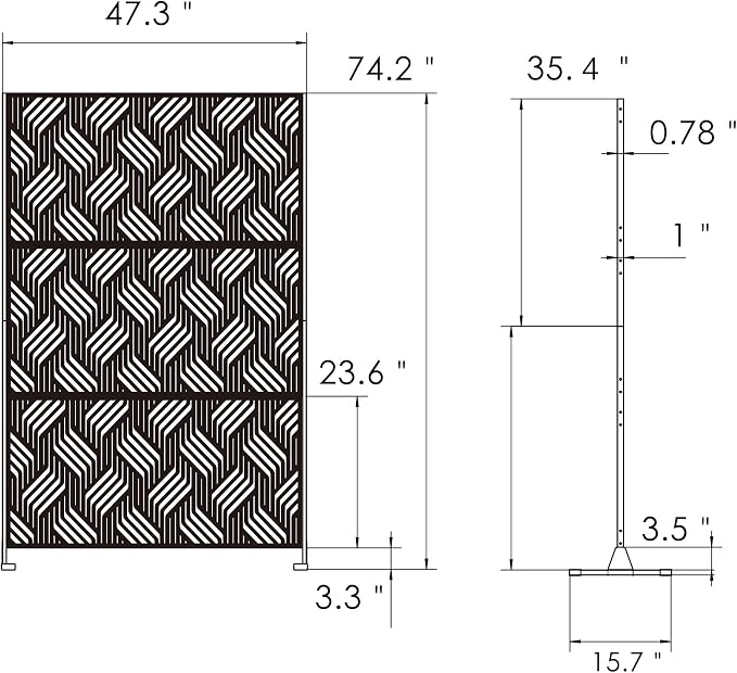 Kozyard Metal Privacy Screen 74" H x 47.2" W Decorative Outdoor Divider - Image 7