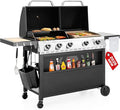 5 Burner Griddle Grill Combo, 2 in 1 Propane Gas BBQ Grill by GREENPARTY