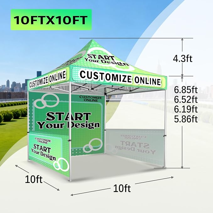 10x10FT Custom Pop Up Canopy Tent - Image 3