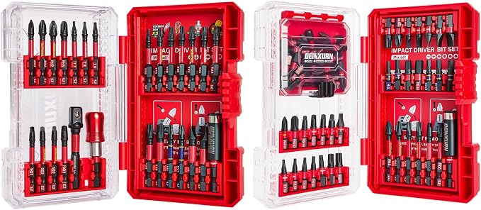 92Pieces Impact Screwdriver Bits Set, Magnetic S2 Steel 1”/2” by GEINXURN