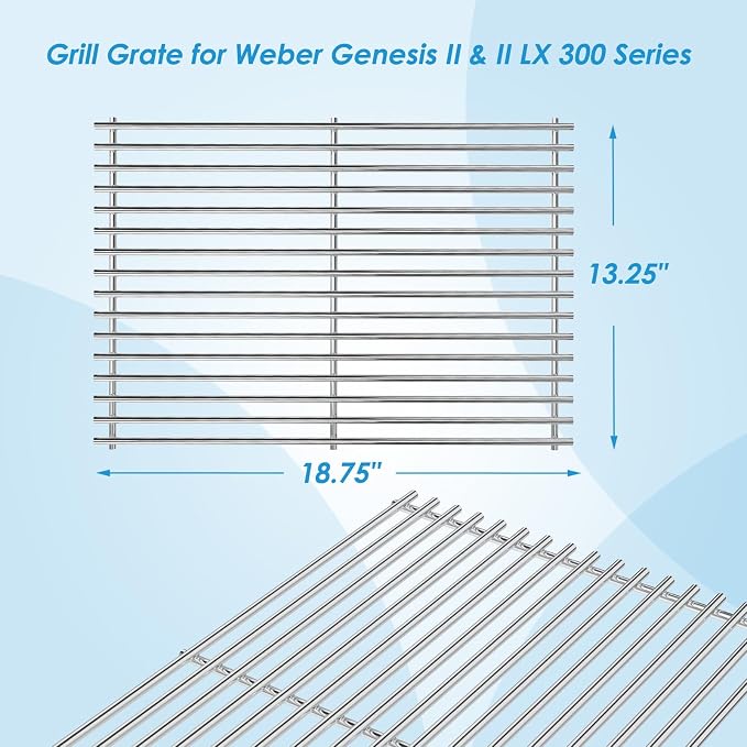 66802 18.75" Grill Grates for Weber GS4 Genesis II 300 Genesis II LX 300 Series - Image 5