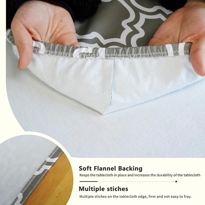Rectangle Picnic Table Cloth, Elastic Waterproof Fitted Vinyl Tablecloths - Image 6