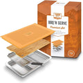 Yukon Glory™ BBQ 'N SERVE Premium Set, Includes 3 Grill Baskets, Serving Tray by YukonGlory