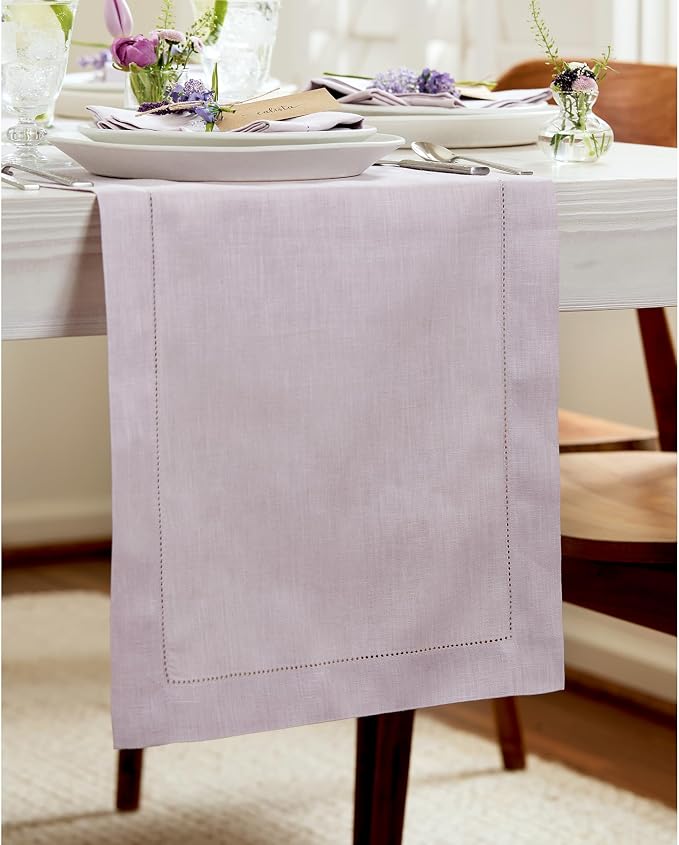 Solino Home Linen Lilac Table Runner 144 Inches Long - Image 2