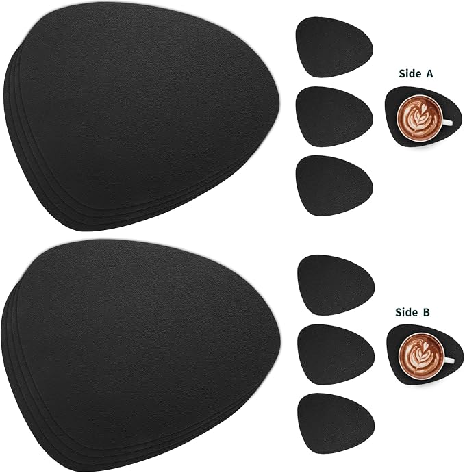 Myir JUN Placemats, Dual-Sided Placemats Waterproof Faux Leather Placemats Set - Image 2