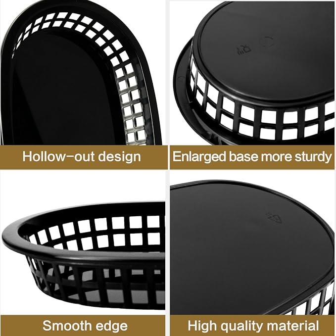 18 Pcs Fast Food Baskets, Plastic Food Serving Basket - Image 3