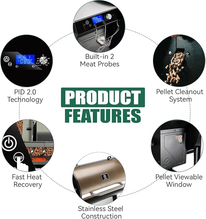 Z GRILLS Wood Pellet Grill & Smoker, 8-in-1 Outdoor BBQ Grill - Image 5