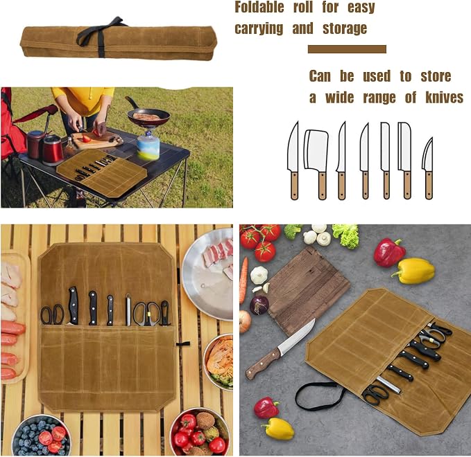 2pcs Camping Utensil Bag, Knife Roll Bag, Portable Knives Pouch, Canvas Roll Up - Image 5