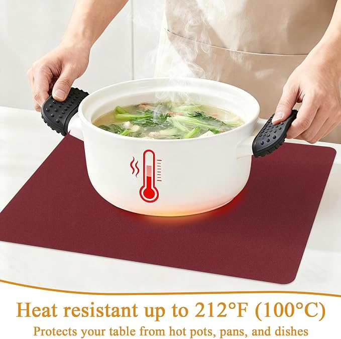 SHACOS Placemats Set of 6 Faux Leather Waterproof Leakproof Wipeable PU - Image 3