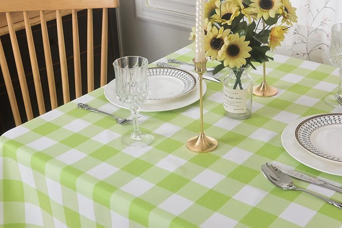 Cupuamon 2 Pack Waterproof Polyester Fabic Square Checkered Tablecloth，54x54 - Image 4