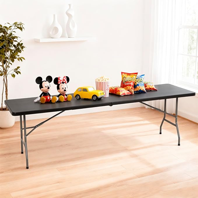 FDW 8FT Folding Table Half Portable Foldable Table Picnic Table - Image 2