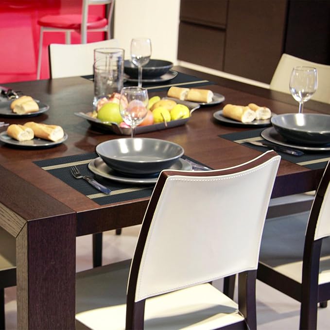 Luxurious Placemats Set of 8, Vinyl Table Place Mats Stain Resistant Foldable - Image 7