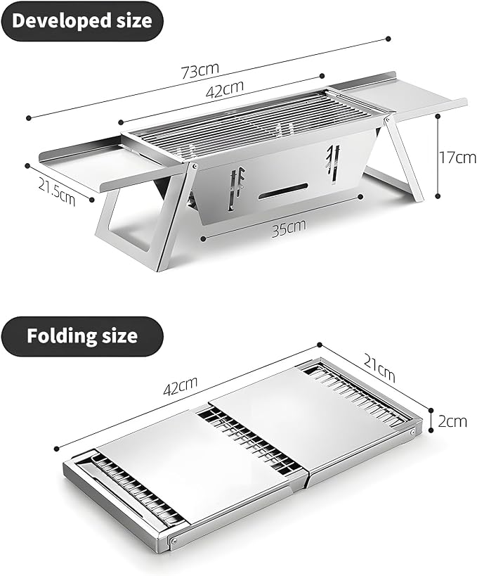 Stainless Steel Grill for Home Indoor Outdoor Camping Charcoal Convenient - Image 8