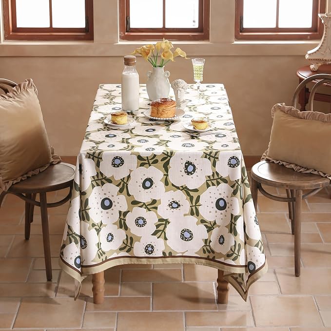 Designer Vintage Rectangular Tablecloth, Linen French Tablecloth - Image 8