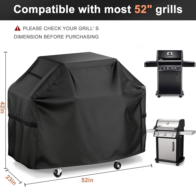 LBTING Grill Cover, 52-inch Heavy Duty 300D Oxford Waterproof Windproof UV - Image 2