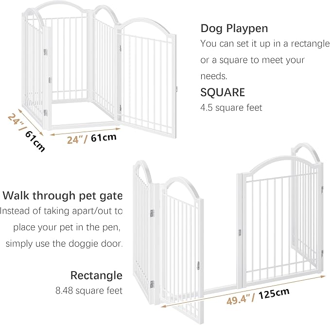 BHG Metal No-Assembly Freestanding Dog Gate - Image 5