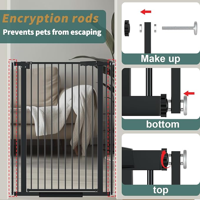 40.55" Tall 1.37" Ultra Narrow Spacing Dogs Pets Baby Gate - Image 7