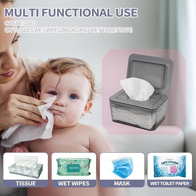 Wipes Dispenser, One-Handed Operation Wipe Holder - Image 5