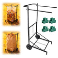 Trash Bag Holder with Wheels, Adjustable Metal Leaf Bag Holder with 4 Clips by succulentlovers