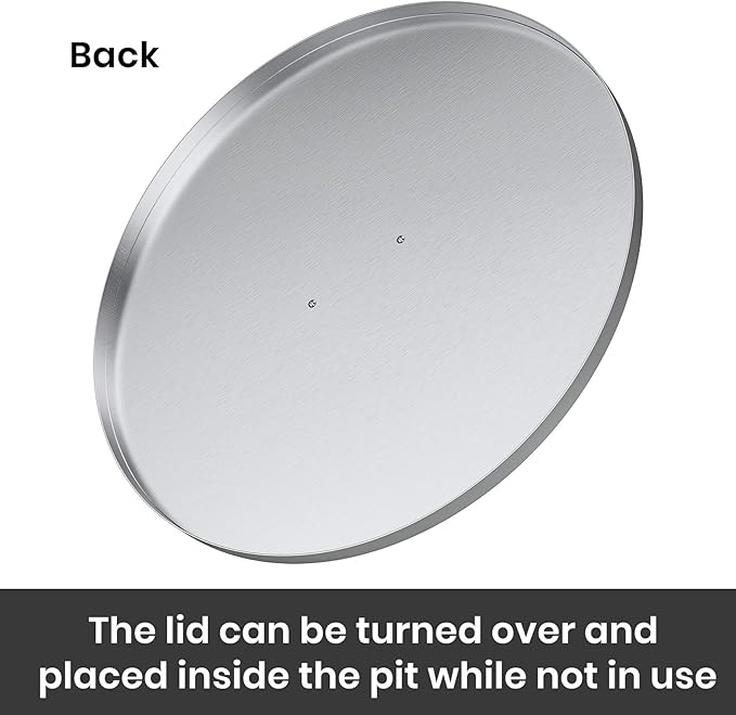 Stanbroil 28" Stainless Steel Fire Pit Cover Fits 25" Inch Round Drop-in Fire - Image 5