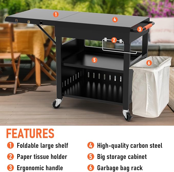Outdoor Grill Table Cart for Blackstone 28"/36" Omnivore Griddle, Home BBQ - Image 5