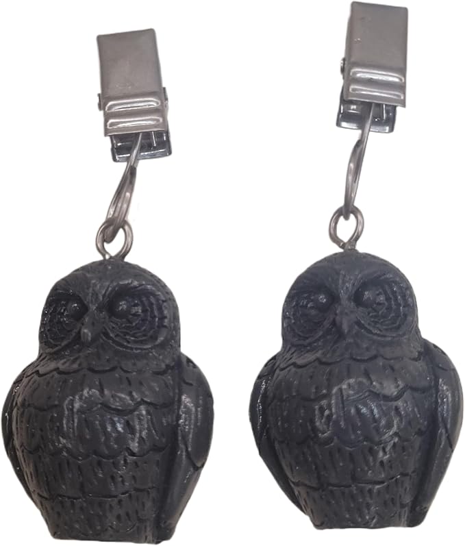 TwoFish Home Set of 4 Owl Resin Tablecloth Weights Clips Owl Handicraft - Image 4