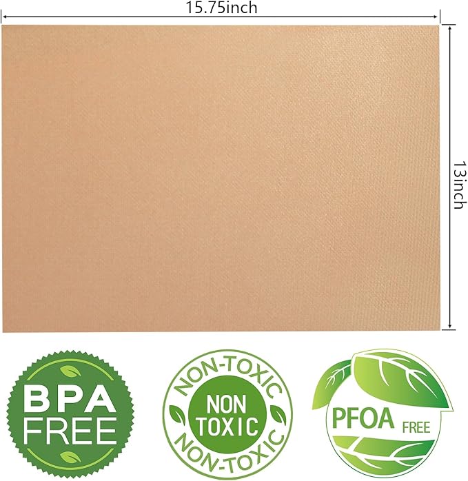 Grill Pads Floor Mats, Copper Reusable Set of 6, 15.75 x 13 Inch Fiberglass