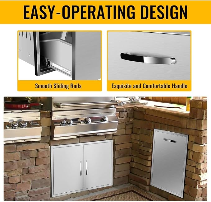 Outdoor Kitchen Drawers, Box Frame Style Flush Mount BBQ Drawer w/Stainless - Image 7