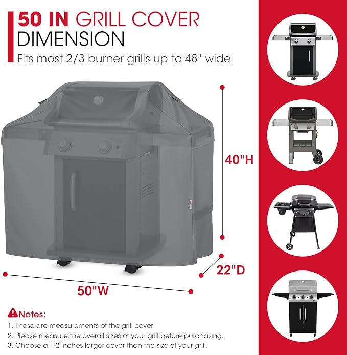 Unicook 50 Inch Grill Cover for 48 Inch Outdoor Grill, Heavy Duty Waterproof - Image 2