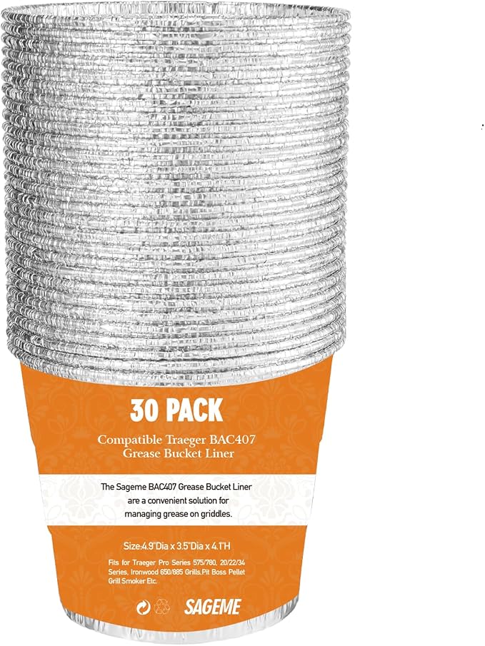 30 Pack BAC407 Grease Bucket Liner by Sageme