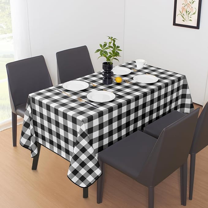 MOSAYT Rectangle Vinyl Tablecloth, 100% Waterproof Buffalo Gingham Plastic - Image 6