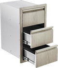 Stainless Steel Outdoor Kitchen Triple Drawers 14.7" W x 18.5" D x 24.5" H by GarveeTech