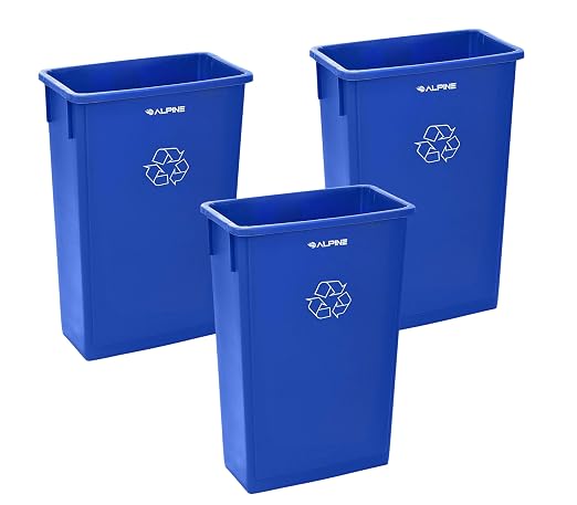 Alpine Commercial Slim Trash Can 23 Gallon by AlpineIndustries