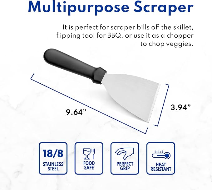 New Star Foodservice 38323 Plastic Handle Slant Edge Grill Scrapers, 4 by - Image 7
