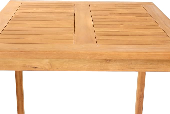 Sunnydaze 2-Person Solid Teak Wood Square Patio Bar Table - Image 7