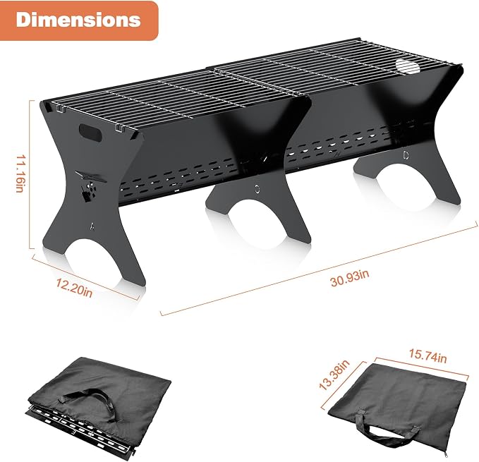 Charcoal Grills 2 Packs | Portable Folding Camping Grills, Backpacking & BBQ - Image 8