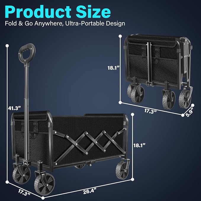 Wagons Carts Foldable, Collapsible Wagon - Image 2