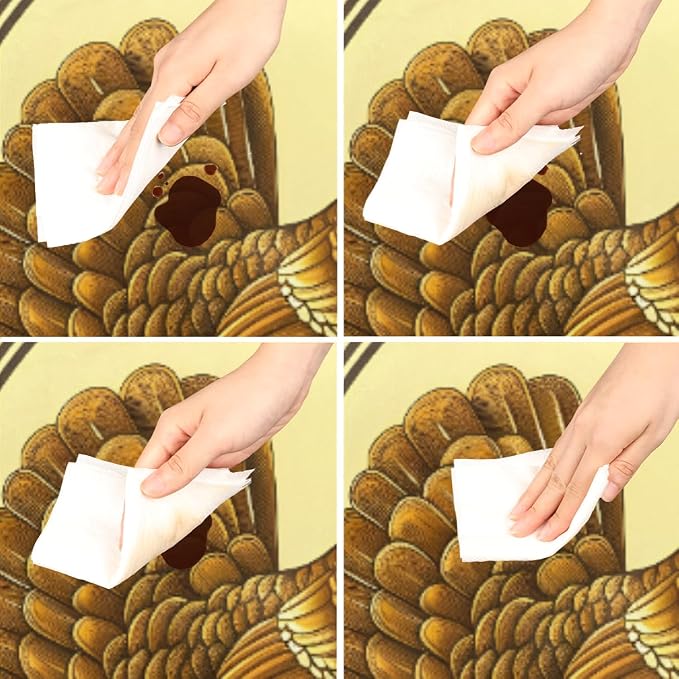 Thanksgiving Vintage Turkey Round Table Cloth Cover, Elastic Edge Waterproof - Image 4