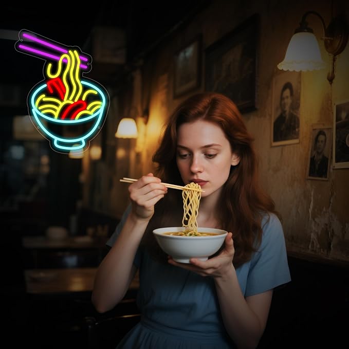 Ramen Neon Sign for Wall Decor, Noodle Led Neon Lights, Neon Ramen Light up - Image 8