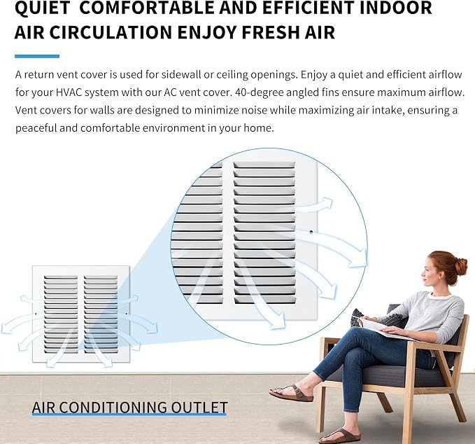 20x25 Air Return Grille, Air Return Vent Cover, Flat Vent Cover, Rejillas De - Image 7