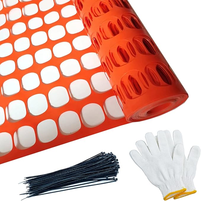 Safety Fence Plastic Mesh Fencing Roll, Temporary Reusable Netting by KALYSIE