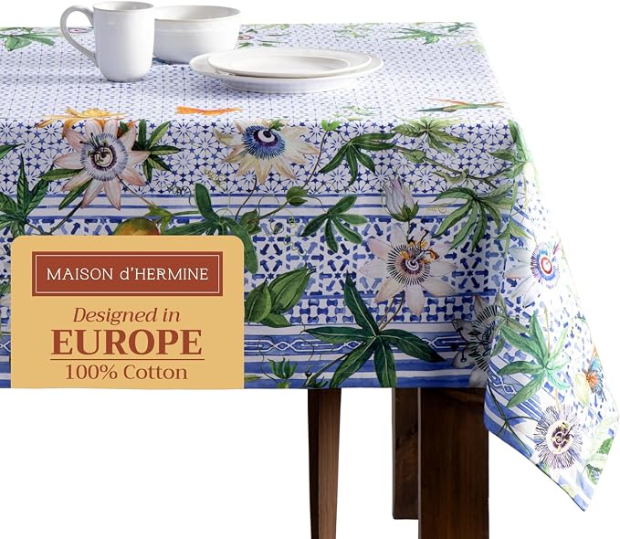 Maison d' Hermine Table Cloth Rectangle Table 100% Cotton 70 x 120 Inches by MaisondHermine