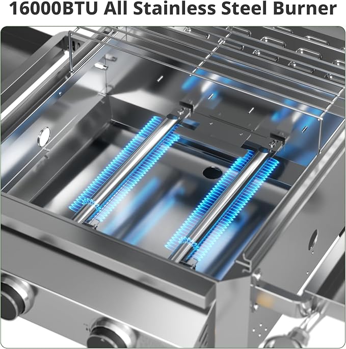 Tabletop Gas Grill, Stainless Steel Portable Propane Grill - Image 6