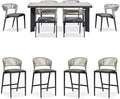 PURPLE LEAF 7 Pieces Outdoor Dining Set Patio Table and Chairs Set Aluminum by PURPLELEAF