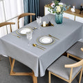 TruDelve Plastic Table Cloth for Rectangle Tables Grey Vinyl Tablecloth by TruDelve