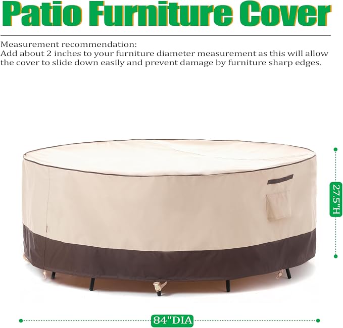 F&J Outdoors Patio Furniture Covers Waterproof UV Resistant Rip-stop Fabric - Image 2