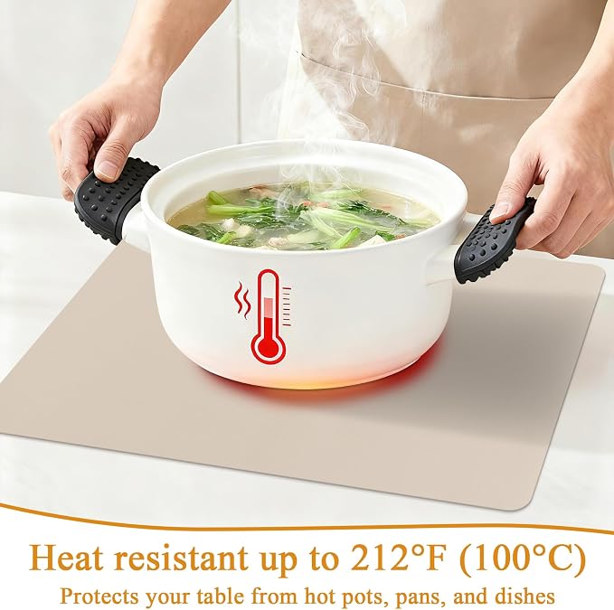 SHACOS Placemats Set of 6 Faux Leather Heat Resistant PU Non-Slip Vinyl Place - Image 4