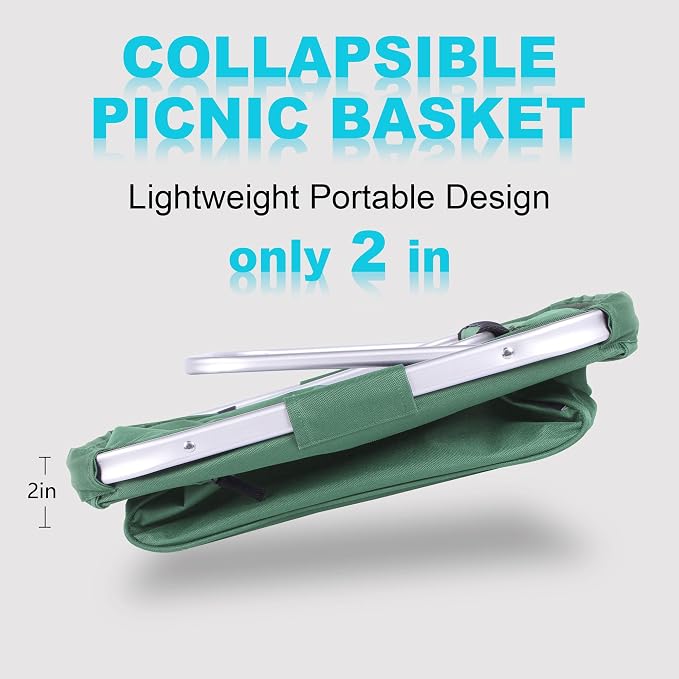 Picnic Basket, SIYUAN 24L Collapsible Market Basket - Image 3